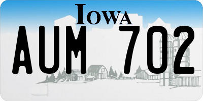 IA license plate AUM702