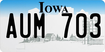 IA license plate AUM703
