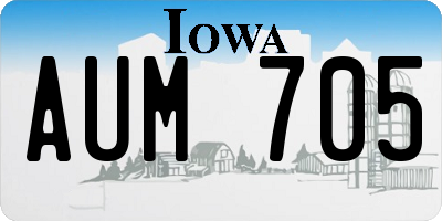 IA license plate AUM705