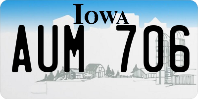 IA license plate AUM706