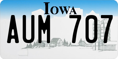 IA license plate AUM707