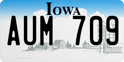 IA license plate AUM709
