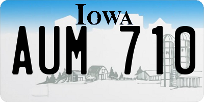 IA license plate AUM710