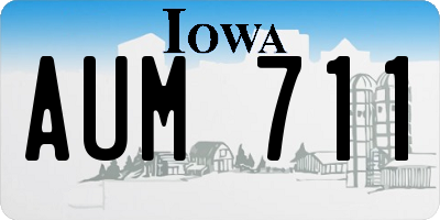 IA license plate AUM711