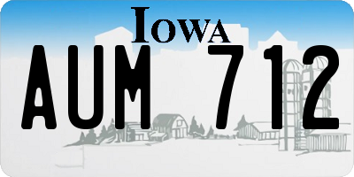 IA license plate AUM712