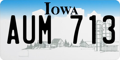 IA license plate AUM713