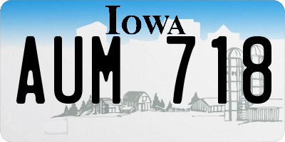 IA license plate AUM718