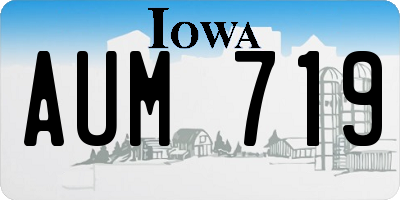 IA license plate AUM719