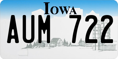 IA license plate AUM722