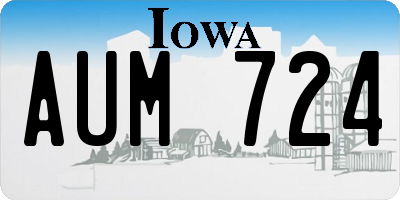 IA license plate AUM724