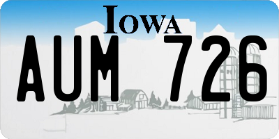 IA license plate AUM726