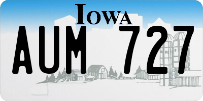 IA license plate AUM727
