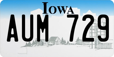 IA license plate AUM729