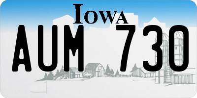 IA license plate AUM730