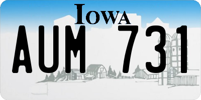 IA license plate AUM731