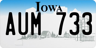 IA license plate AUM733