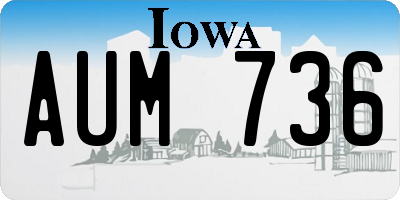 IA license plate AUM736