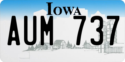 IA license plate AUM737