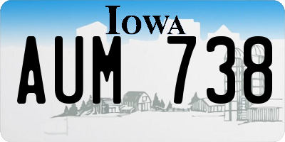 IA license plate AUM738