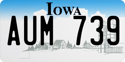 IA license plate AUM739