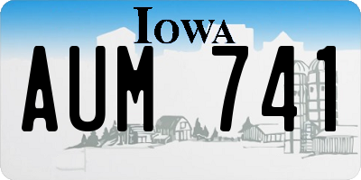 IA license plate AUM741