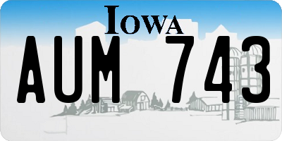 IA license plate AUM743