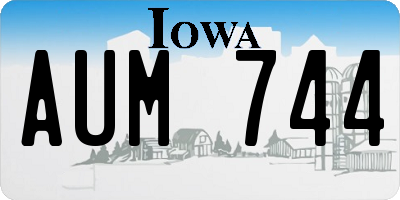 IA license plate AUM744