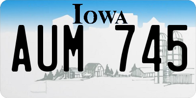 IA license plate AUM745