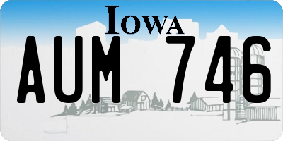 IA license plate AUM746