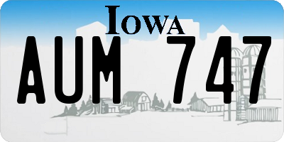 IA license plate AUM747