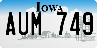 IA license plate AUM749