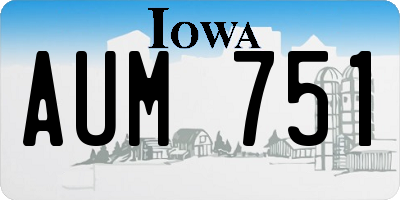 IA license plate AUM751