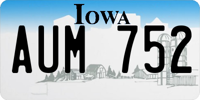 IA license plate AUM752