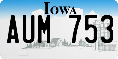 IA license plate AUM753