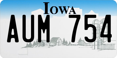 IA license plate AUM754