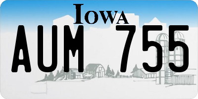 IA license plate AUM755