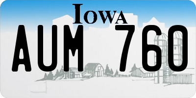 IA license plate AUM760