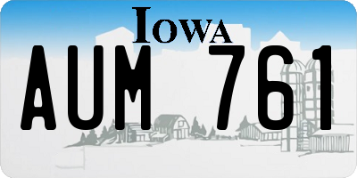 IA license plate AUM761