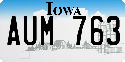 IA license plate AUM763