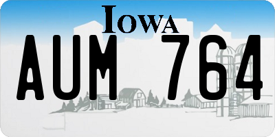 IA license plate AUM764