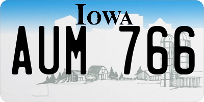 IA license plate AUM766