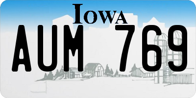IA license plate AUM769