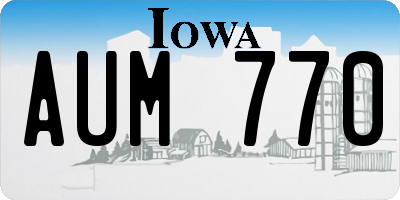 IA license plate AUM770