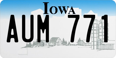 IA license plate AUM771