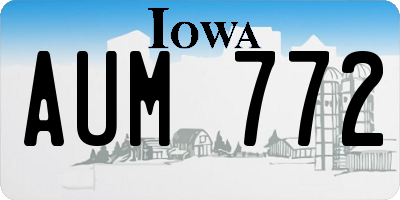 IA license plate AUM772