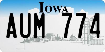 IA license plate AUM774