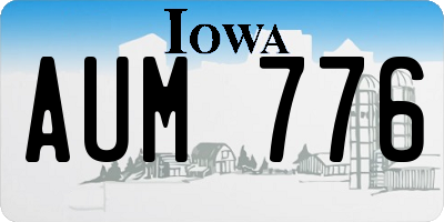 IA license plate AUM776