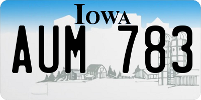 IA license plate AUM783