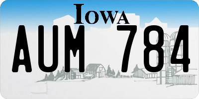 IA license plate AUM784