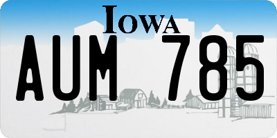 IA license plate AUM785
